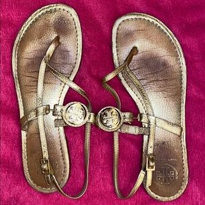 Gold Tory sandals